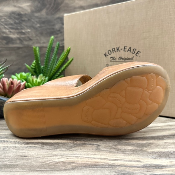 NIB Kork Ease Grace Slip On Wedge Sandal Brown Leather - Picture 8 of 11